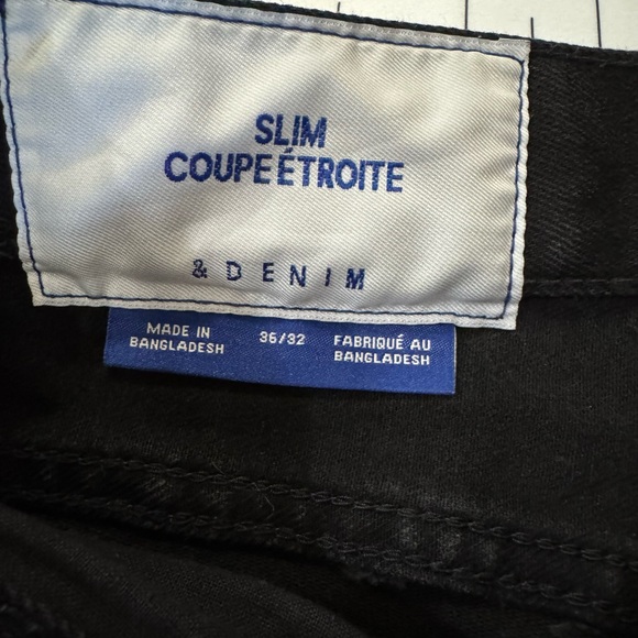 Men's Black Slim Coupe Étroite Denim Pants Size 34 - Picture 6 of 11